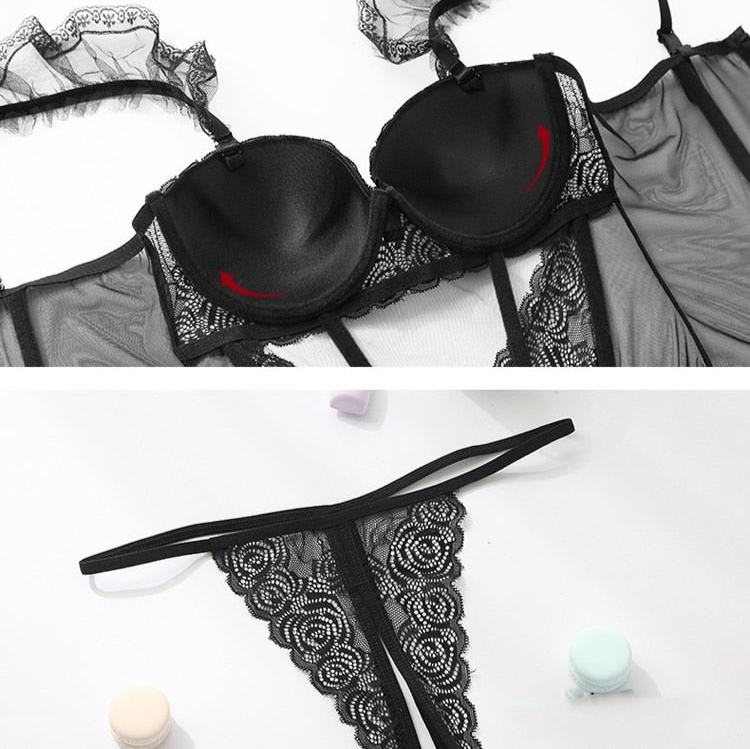 ADELE LACE CORSET SET