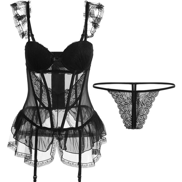 ADELE LACE CORSET SET